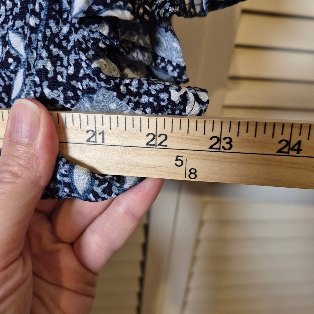 Lane Bryant Illusion Collection Empire Waist Top 18 Blue White Boho Flowy Plus - Picture 11 of 12